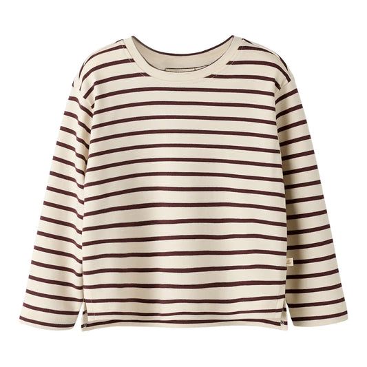 Lil'Atelier - loose top stripe - turtledove/catawba grape