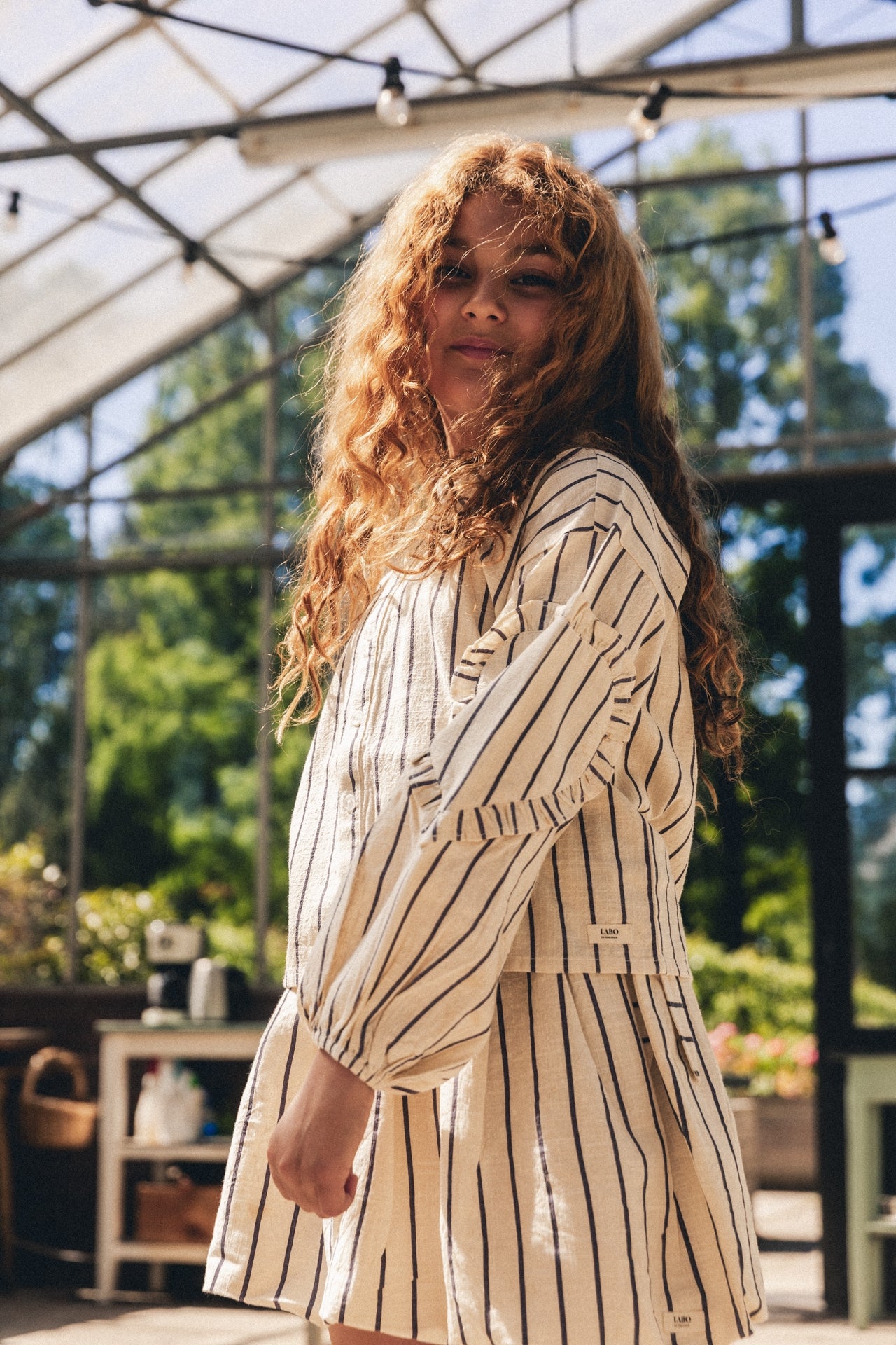 Labo - balloon skirt Lot - lavender grey stripe