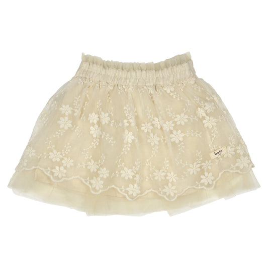 Tule skirt embroidery Lou ~ offwhite