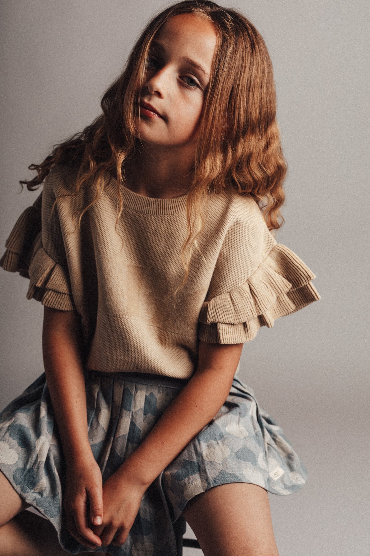 Labo - knitted top Louise - taupe melange