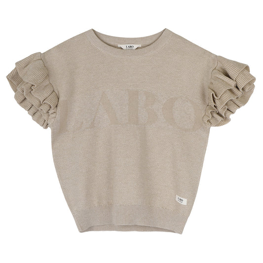 Labo - knitted top Louise - taupe melange