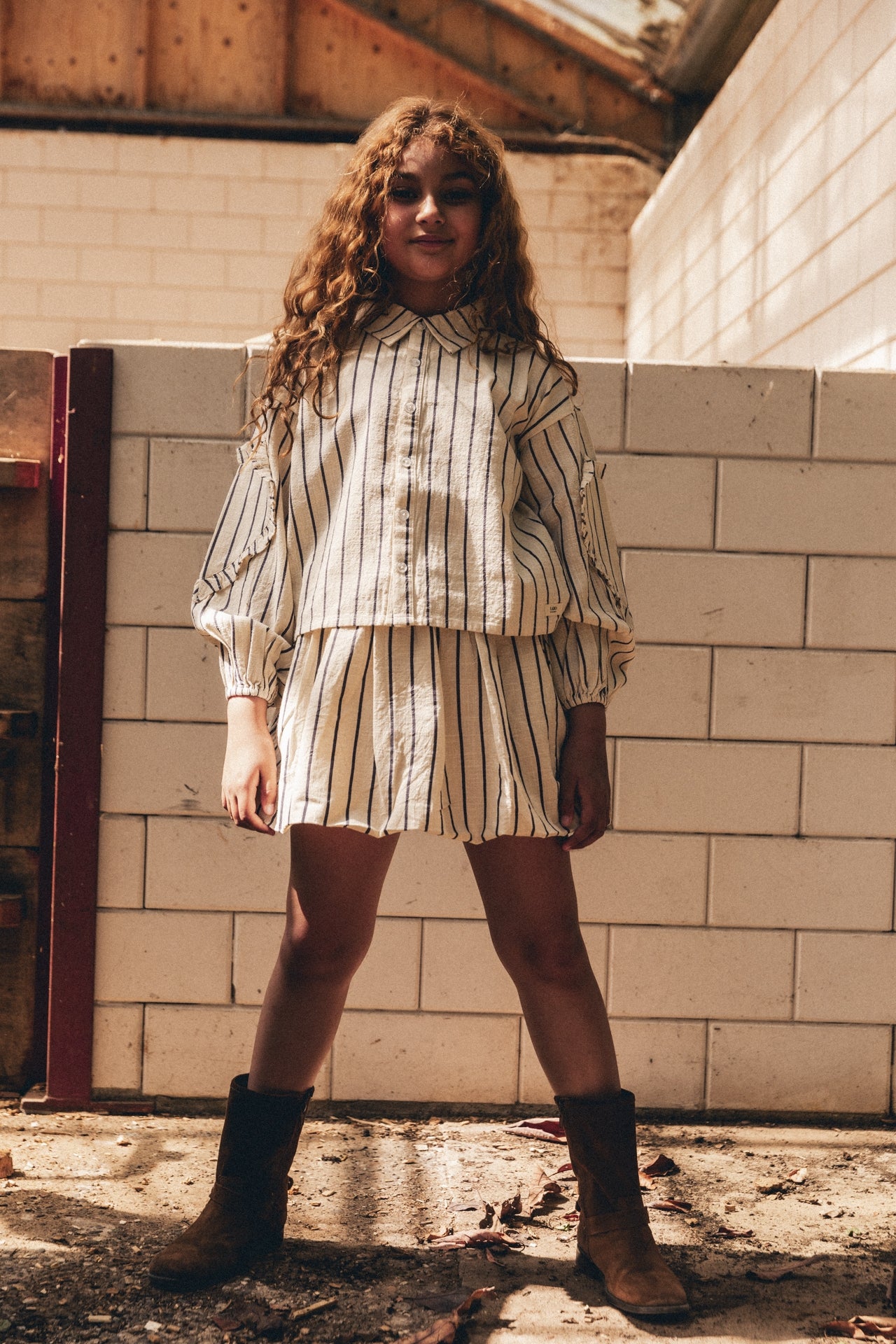 Labo - blouse Lovee - lavender grey stripe