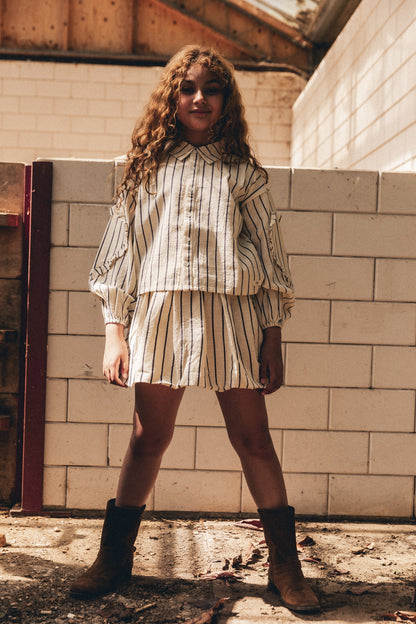 Labo - blouse Lovee - lavender grey stripe