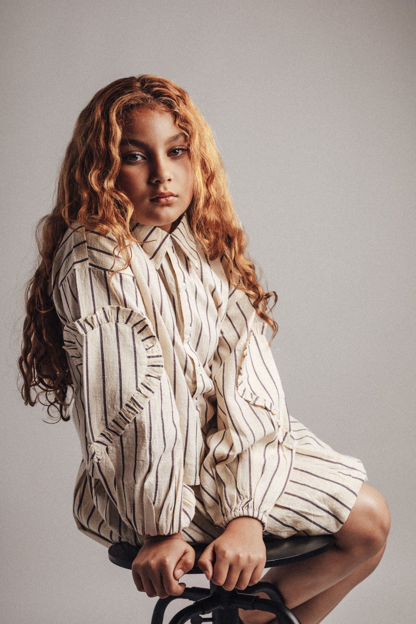 Labo - blouse Lovee - lavender grey stripe