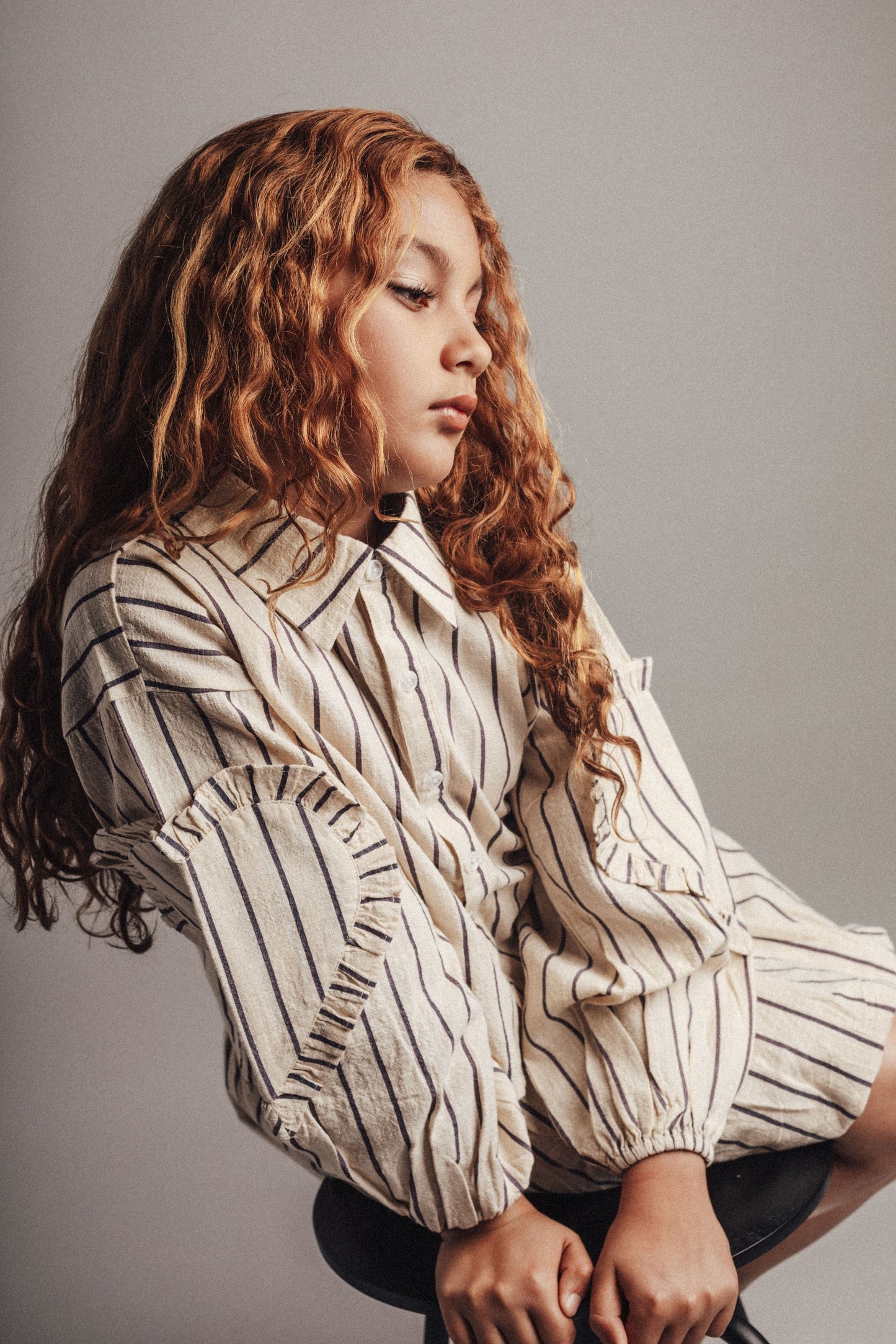 Labo - blouse Lovee - lavender grey stripe