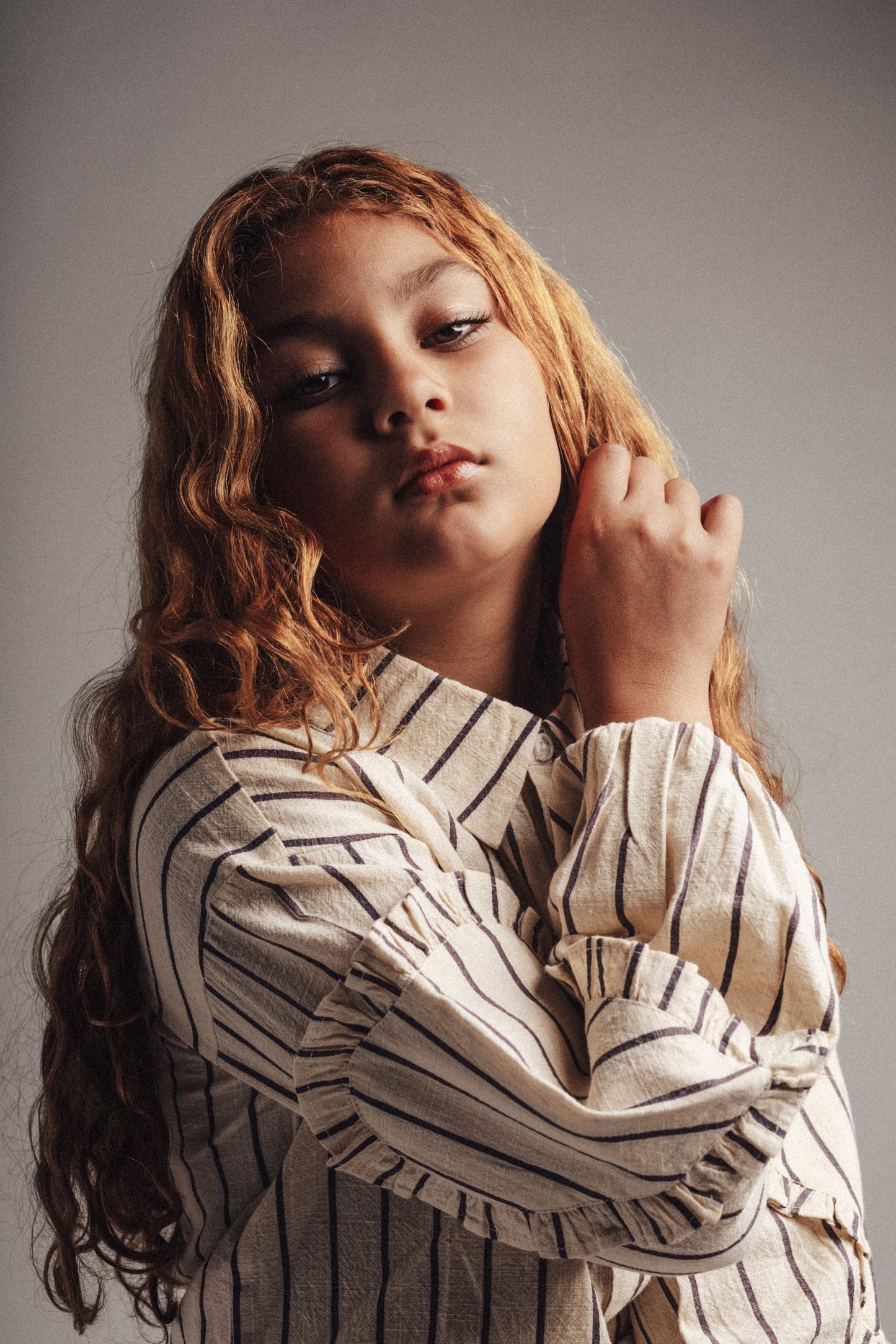 Labo - blouse Lovee - lavender grey stripe