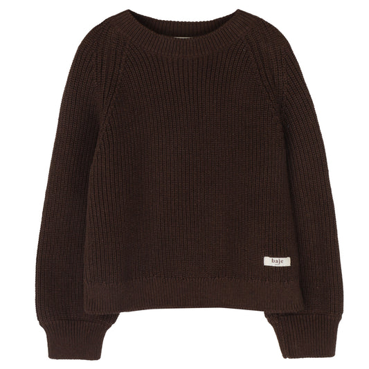 PREORDER - Baje Studio - knit sweater Lowell - brown choco