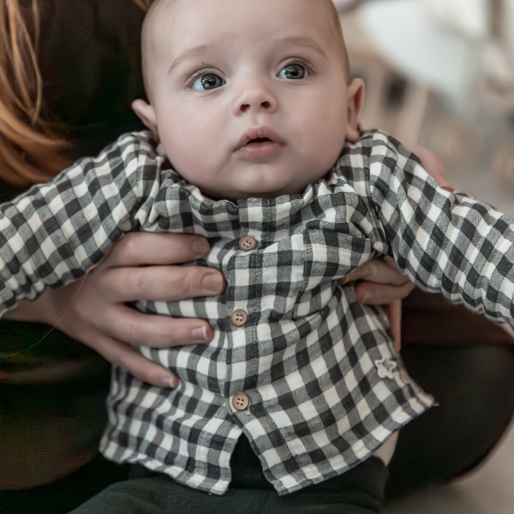 Tocoto Vintage - gingham ruit blouse - grijs