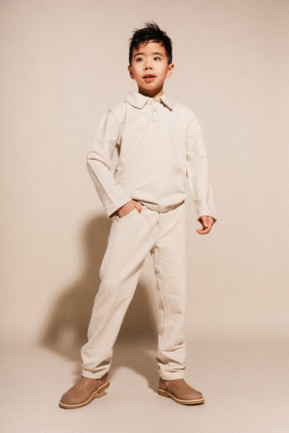 Labo - longsleeve polo Ludico - vanilla melee