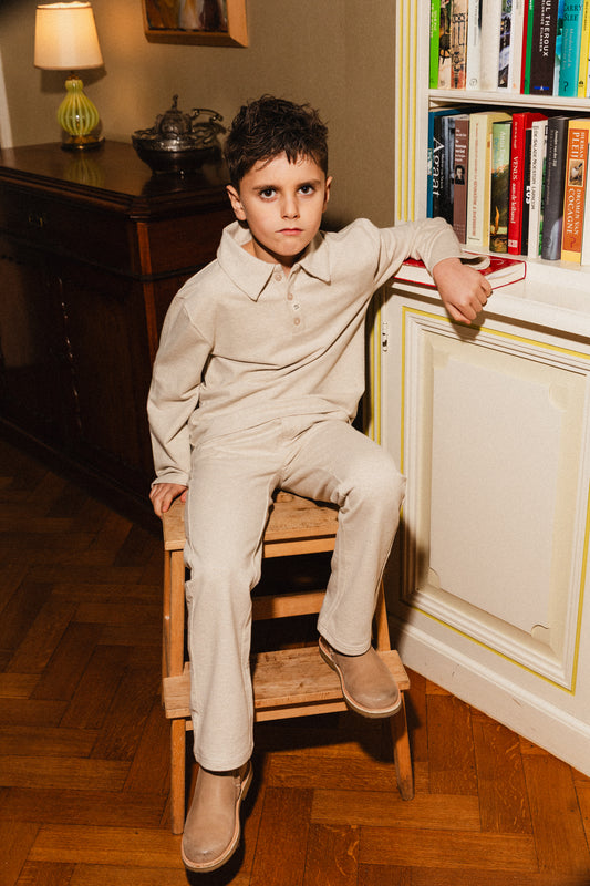 Labo - longsleeve polo Ludico - vanilla melee