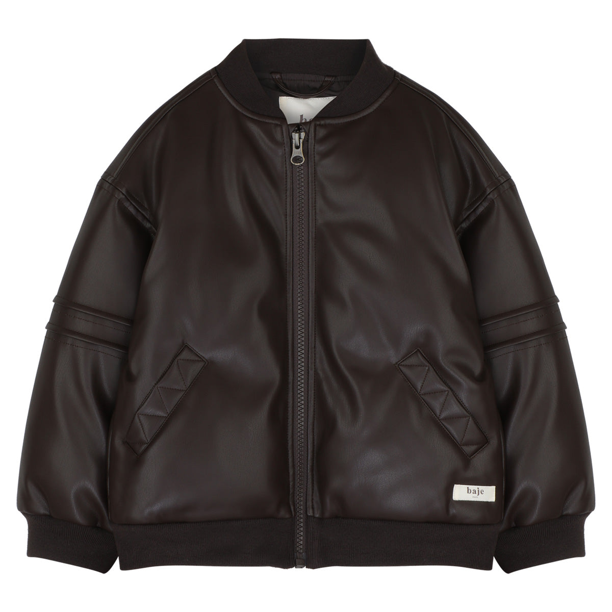 Baje Studio - leather look jacket Luigi - brown choco
