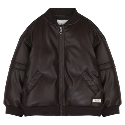 Baje Studio - leather look jacket Luigi - brown choco