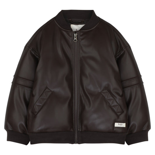 Baje Studio - leather look jacket Luigi - brown choco