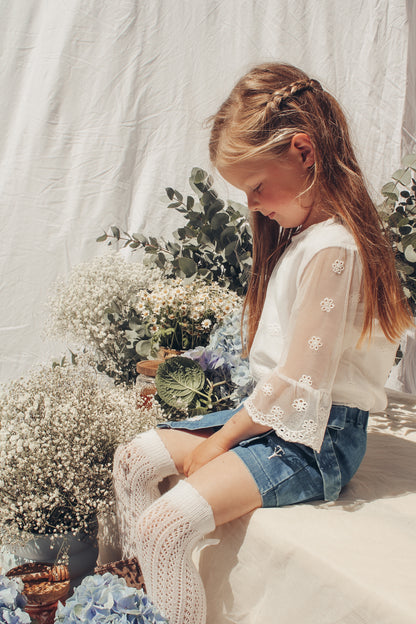 Lace blouse Luna - white