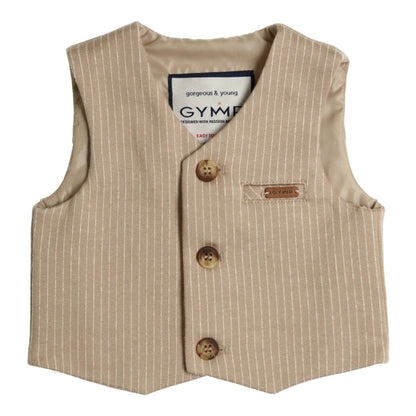 GYMP - gilet Manu - beige/ecru stripe