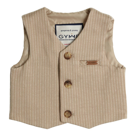 GYMP - gilet Manu - beige/ecru stripe