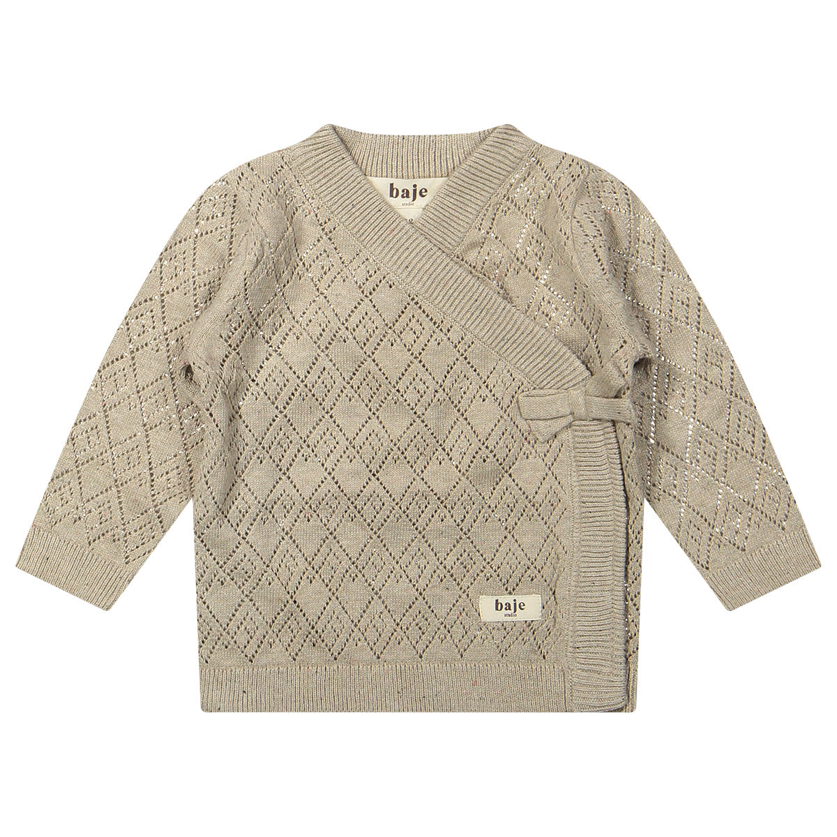 Baje Studio - wrap knit cardigan Maracon - sand desert