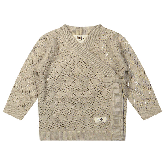 Baje Studio - wrap knit cardigan Maracon - sand desert