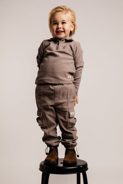 Baje Studio - velvet pants Marsens - grey steel