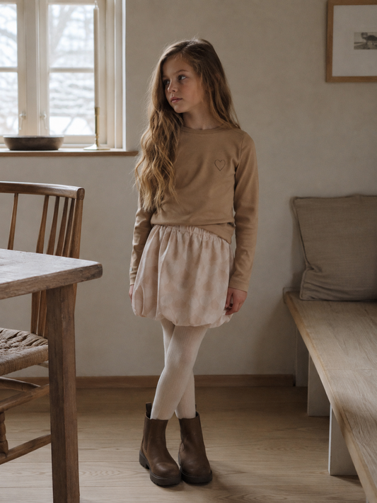 Labo - balloon skirt Lailan - taupe hearts