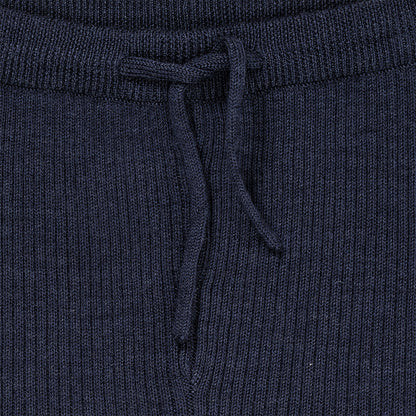 Merino classic rib legging - navy
