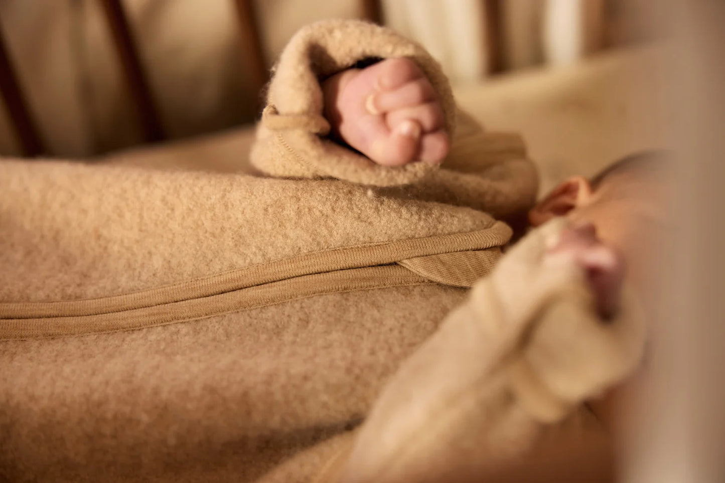 Jollein - merino wool felted sleeping bag - natural beige