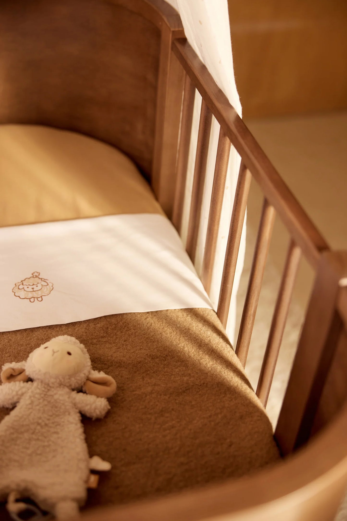 Jollein - merino wool felted blanket crib - dark hazel