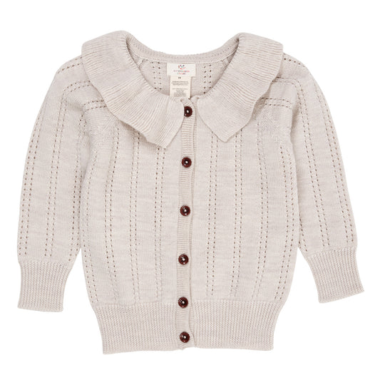 Copenhagen Colors - merino pattern cardigan - pale cream melange