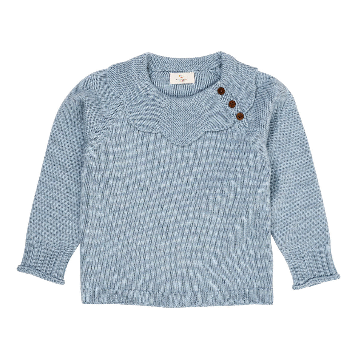 Merino marguriette blouse - dusty blue