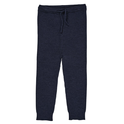 Merino classic rib legging - navy