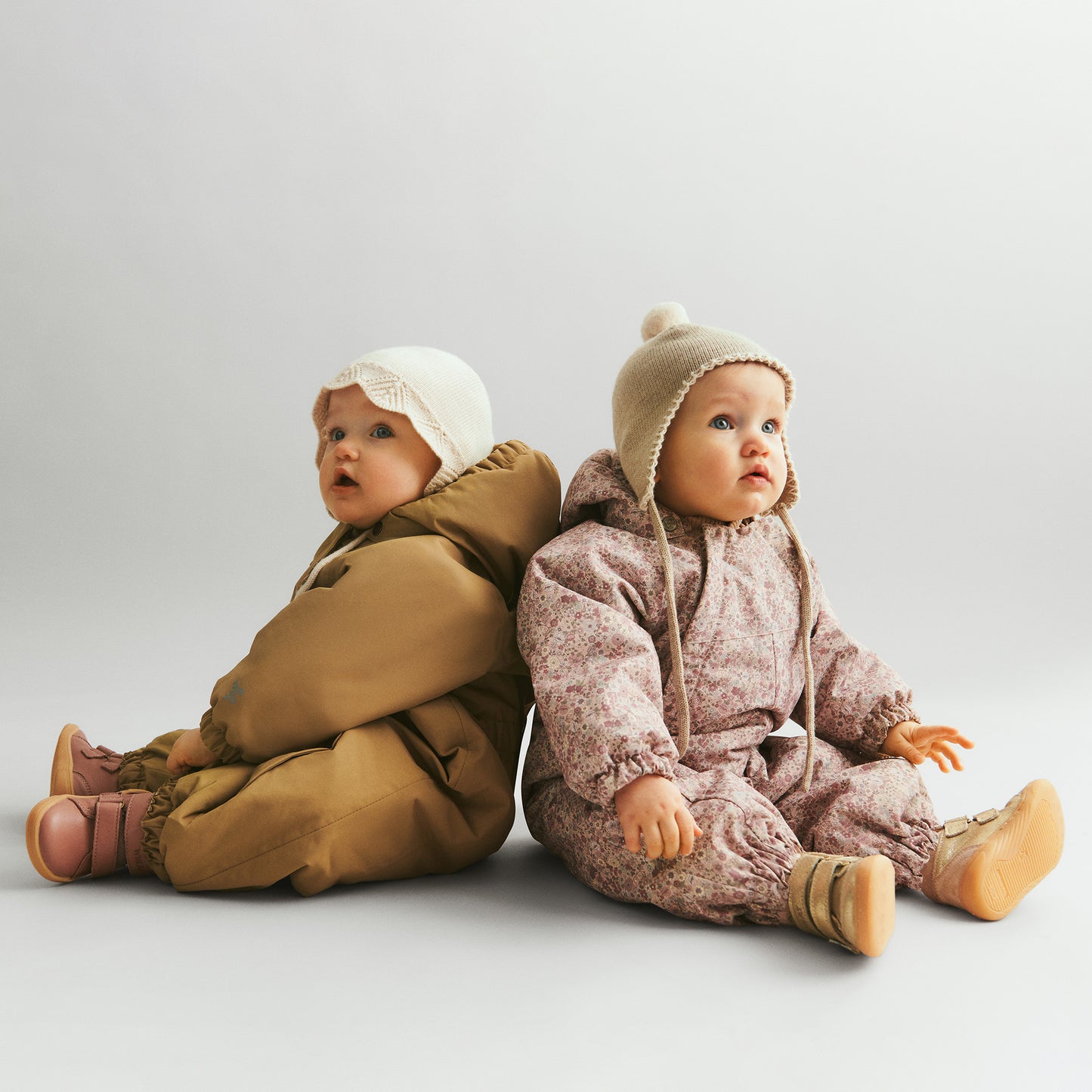 Wheat - merino wool bonnet Amya - offwhite melange
