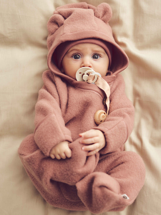 Müsli - merino wol fleece suit - daydream pink