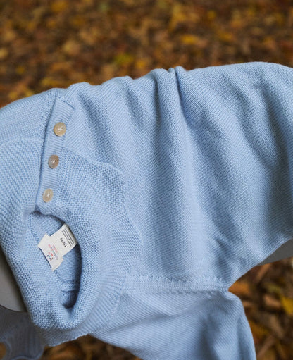 Merino marguriette blouse - dusty blue