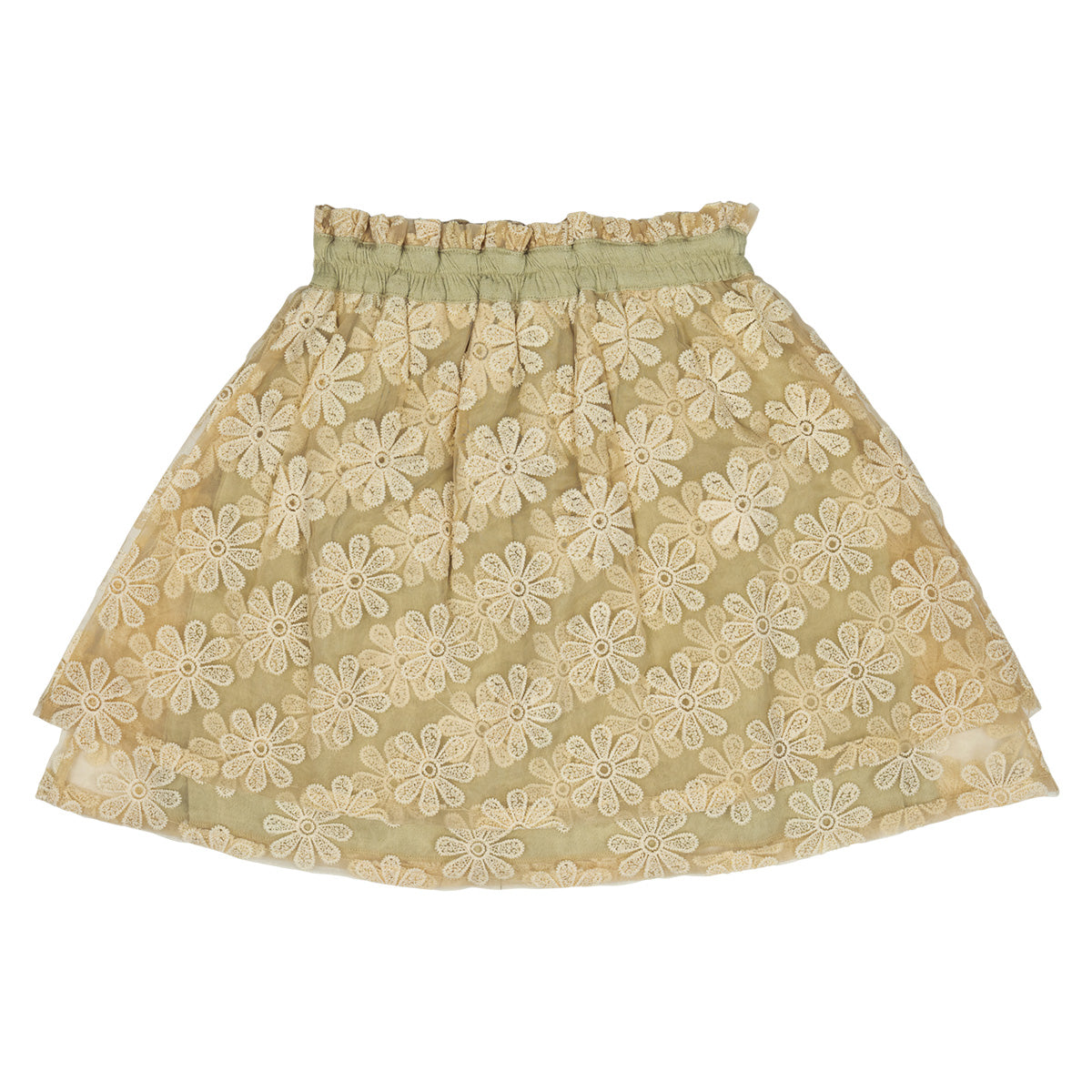 Tule skirt Mila 3D embroidery ~ peanut