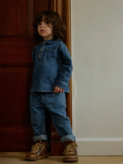 Lil'Atelier - overshirt Obello - dark blue denim