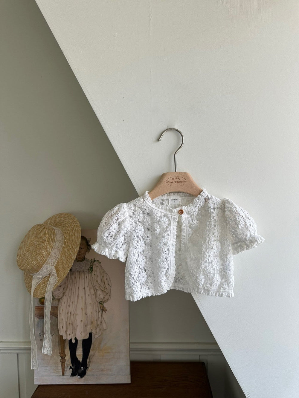 Monbebe - daisy cardigan - ivory white