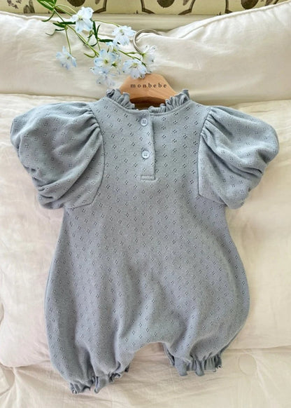 Monbebe - Bli Eyelet suit - dusty blue