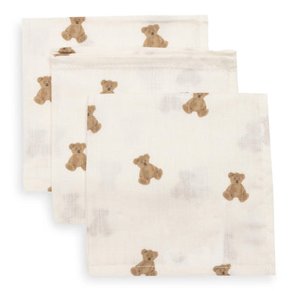 Jollein - hydrofiele monddoekjes Mini Teddy Bear - 3 stuks