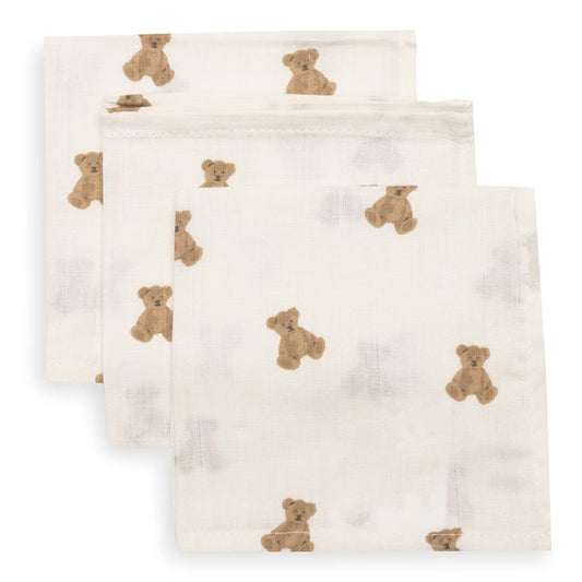 Jollein - hydrofiele monddoekjes Mini Teddy Bear - 3 stuks