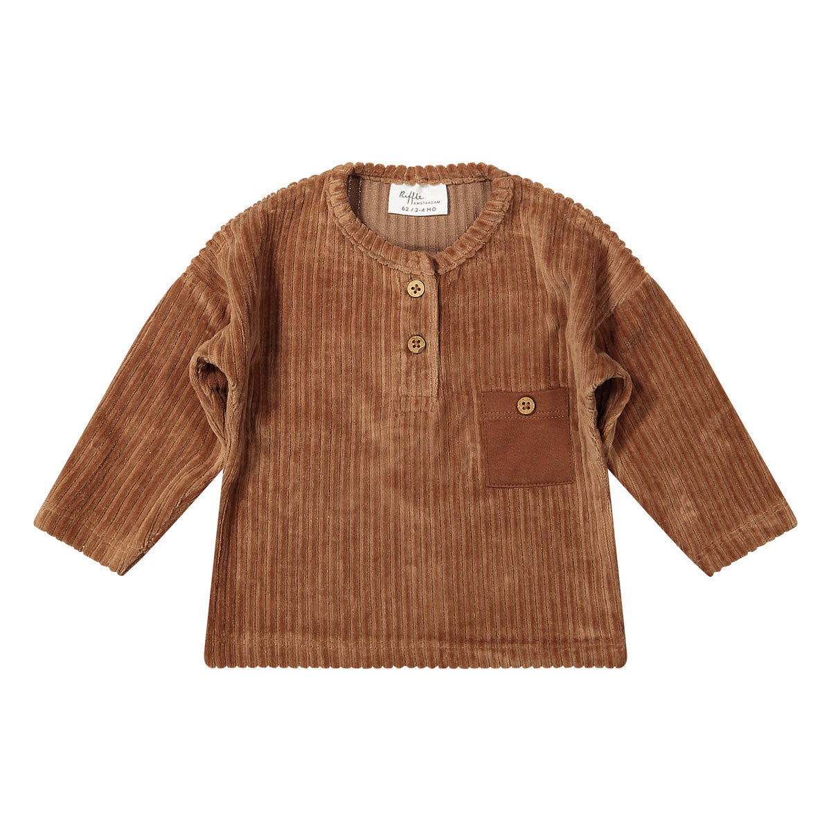 Corduroy T-shirt Moon - brown