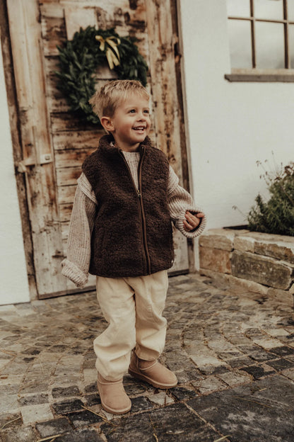 Baje Studio - teddy gilet Myso - brown choco