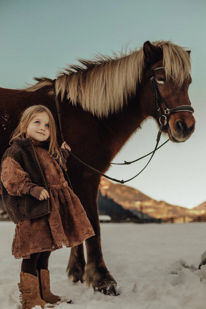 Baje Studio - teddy gilet Myso - brown choco