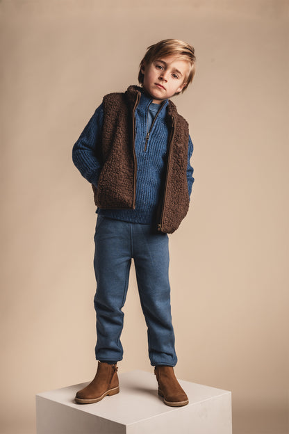 Baje Studio - teddy gilet Myso - brown choco