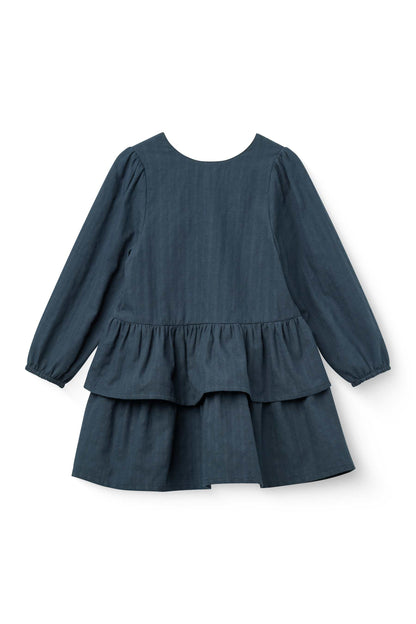 Copenhagen Colors - frill dress with bow backside - navy