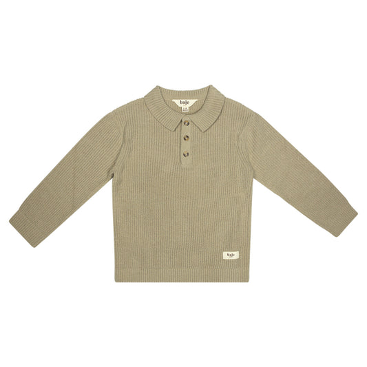 Knitted polo pullover Neas ~ peanut