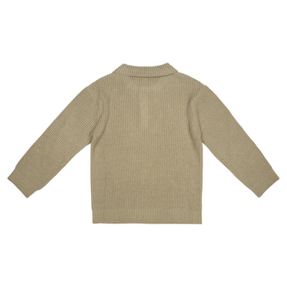 Knitted polo pullover Neas ~ peanut