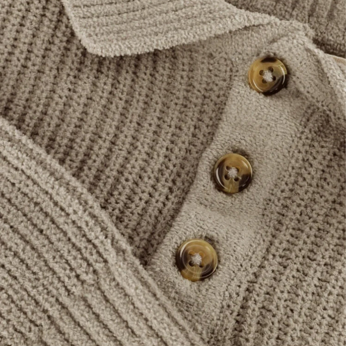 Knitted polo pullover Neas - peanut