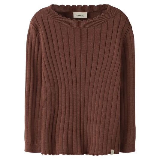 Lil'Atelier - knit top Nelsan - mahogany