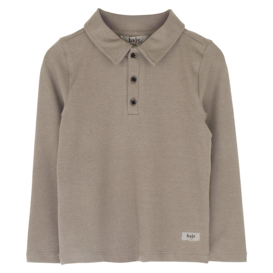 Baje Studio - longsleeve polo Nikolai - taupe