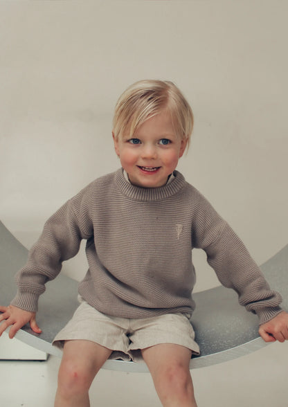 Knitted jumper Noah ~ taupe